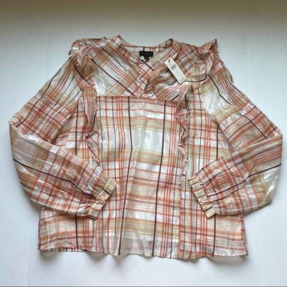 Anthropologie Current Air Polly Ruffled Blouse Lg - Picture 3 of 8